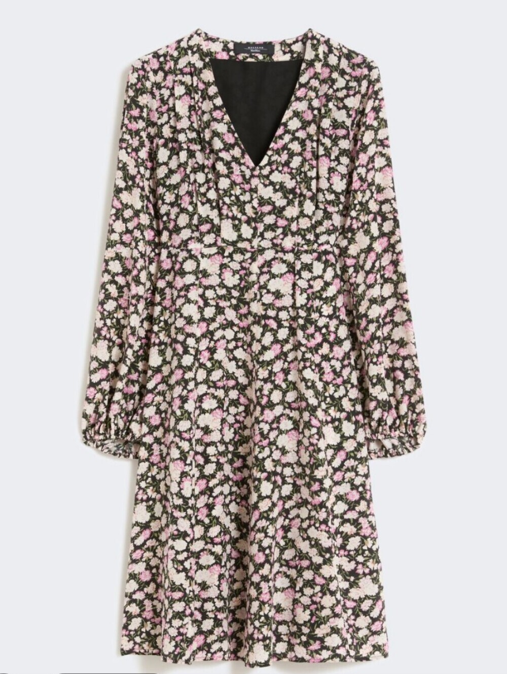 Mikarose Pink and Cream Floral V-Neck Kids Dress